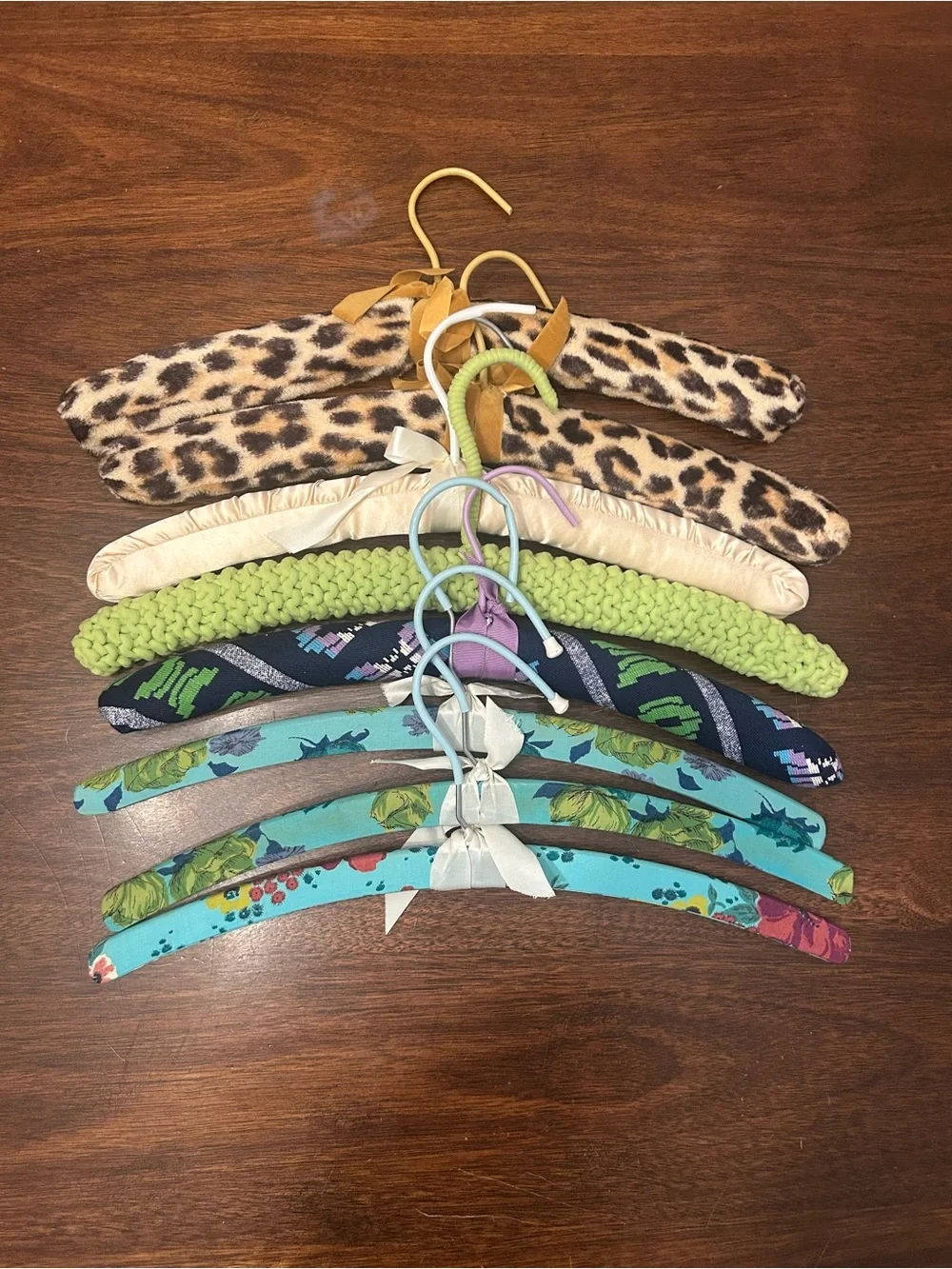 Vintage Padded Mix-Pattern Coat Hangers - Assorted Colors